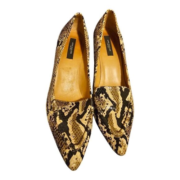 ANN TAYLOR Vienna Snake Print Pumps Multicolor Leather Pointed Toe - Size‎ 9 - Picture 2 of 8